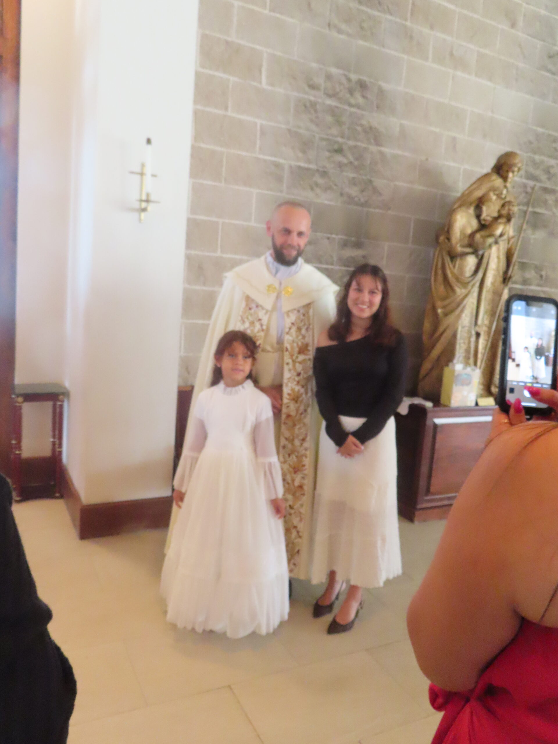 Fr Ziemowitz with one of the canidates