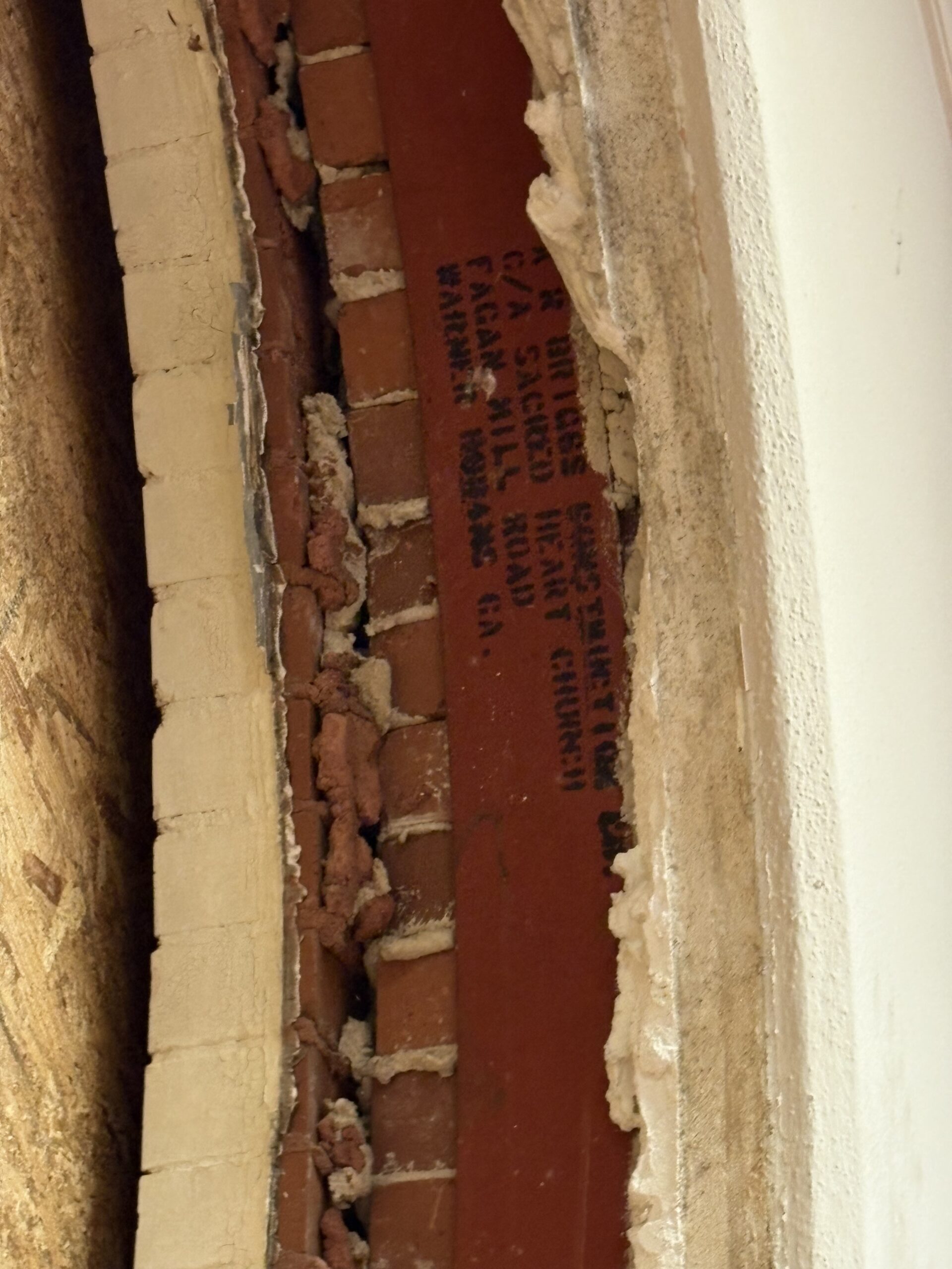 inside one of the window opening