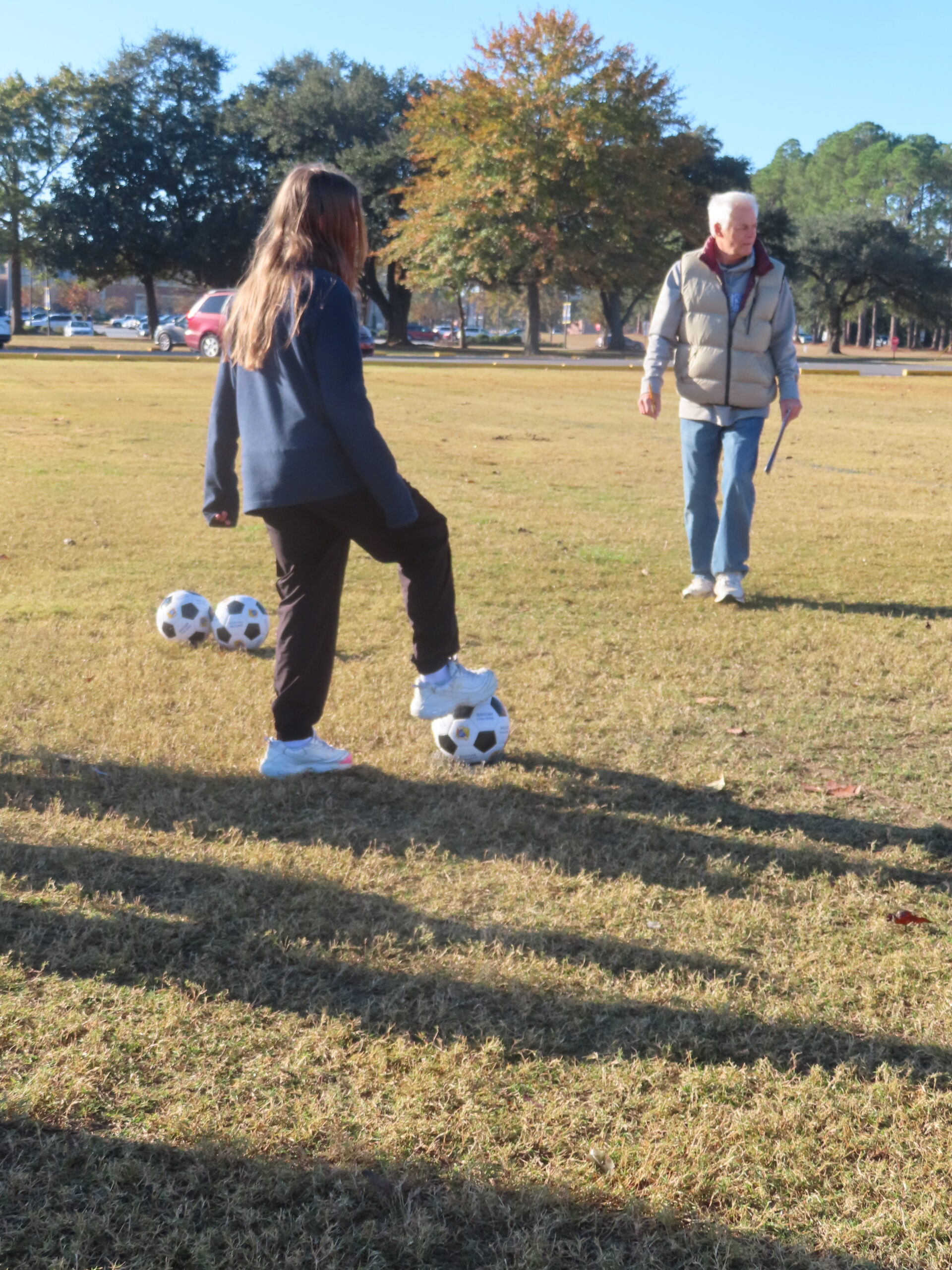Scott watching a kick