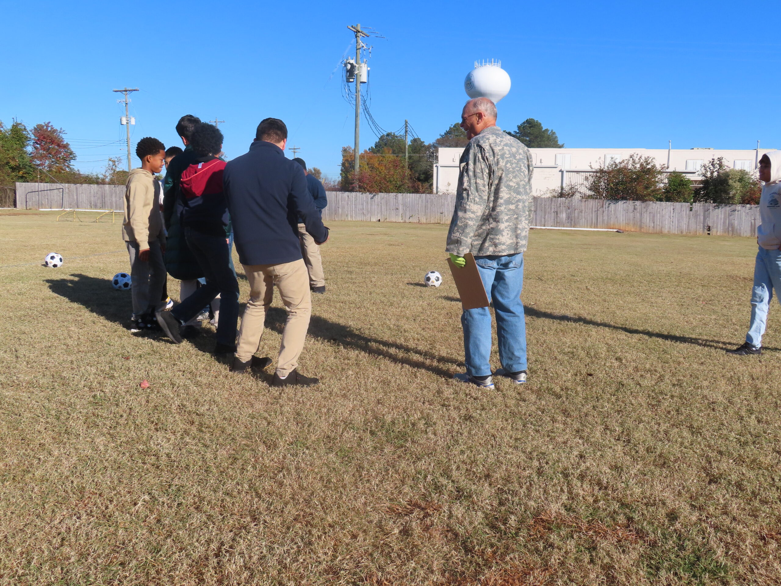 Joe getting some tips from the kids