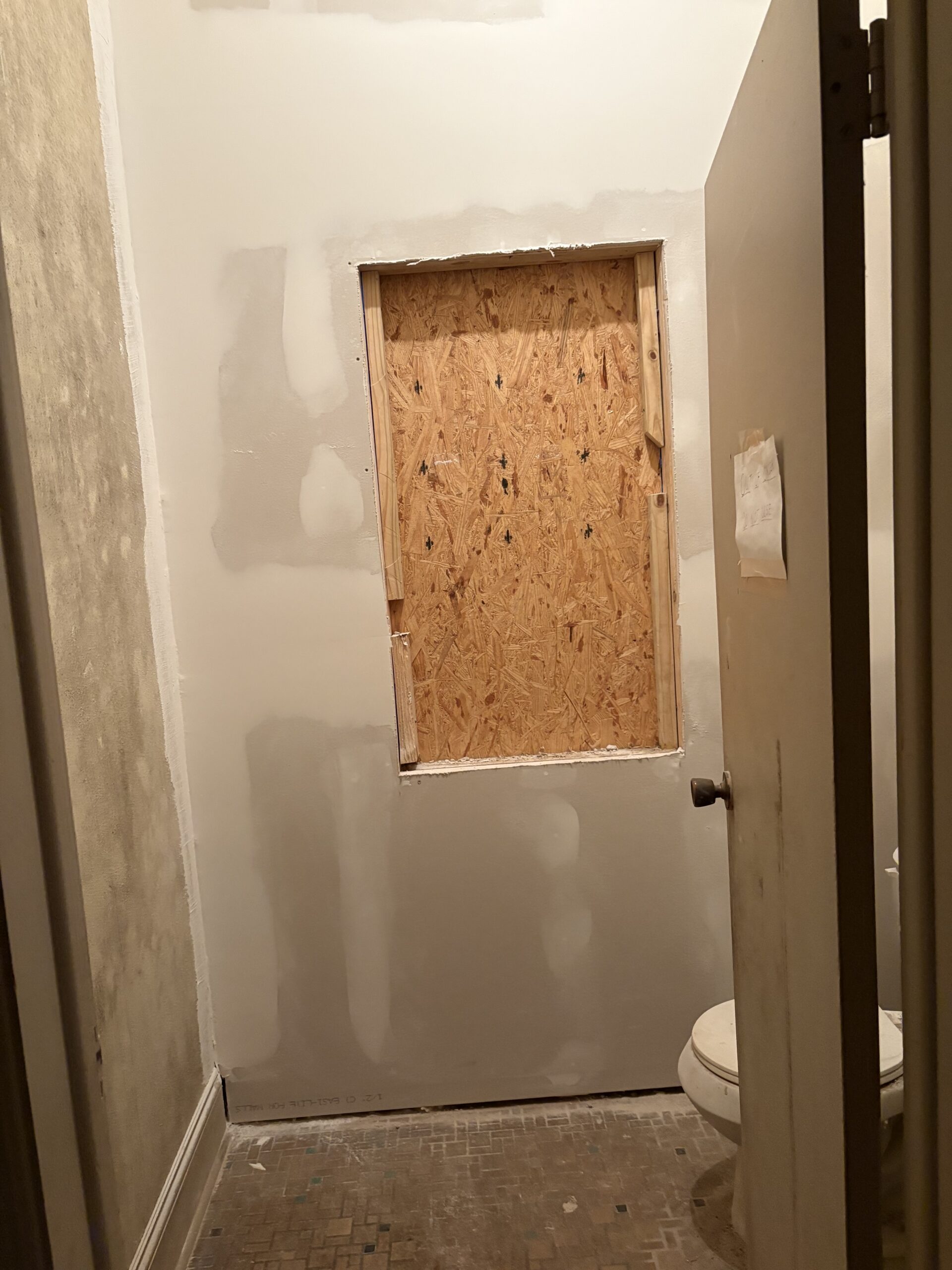 front bathroom after repairs were done